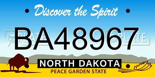 BA48967 North Dakota License Plate