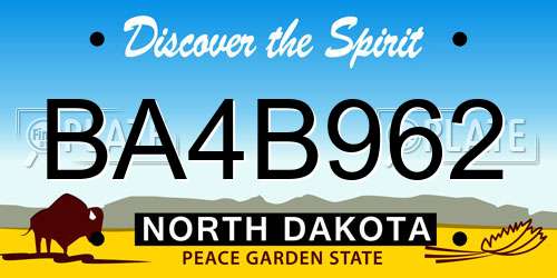 BA4B962 North Dakota License Plate