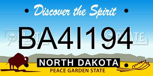 BA4I194 North Dakota License Plate