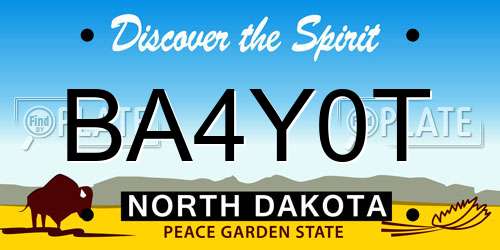 BA4Y0T North Dakota License Plate