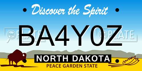BA4Y0Z North Dakota License Plate