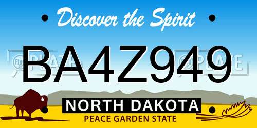 BA4Z949 North Dakota License Plate