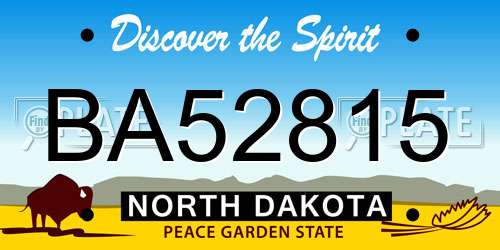 BA52815 North Dakota License Plate
