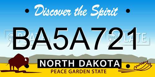 BA5A721 North Dakota License Plate