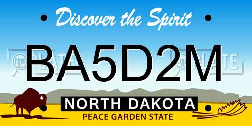 BA5D2M North Dakota License Plate
