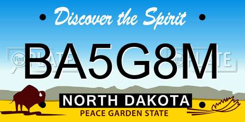 BA5G8M North Dakota License Plate