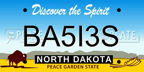 BA5I3S North Dakota License Plate