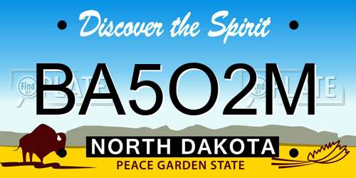 BA5O2M North Dakota License Plate