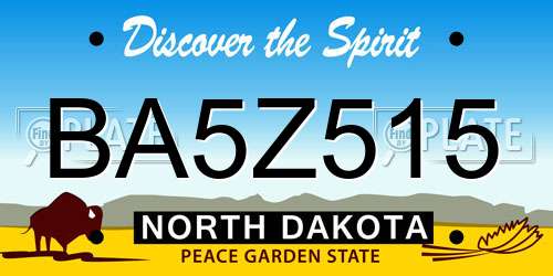BA5Z515 North Dakota License Plate