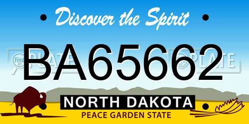 BA65662 North Dakota License Plate