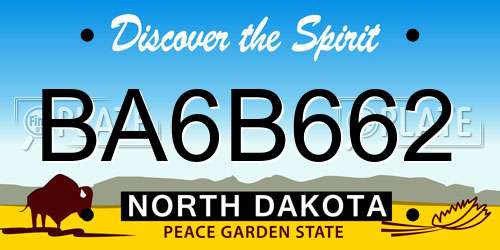 BA6B662 North Dakota License Plate