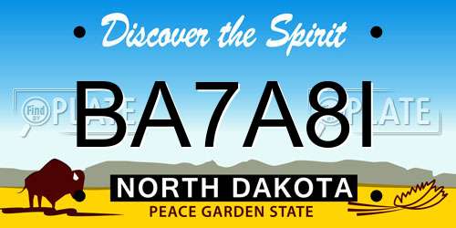BA7A8I North Dakota License Plate