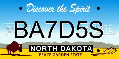 BA7D5S North Dakota License Plate