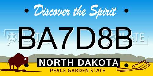 BA7D8B North Dakota License Plate