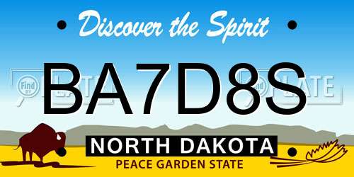 BA7D8S North Dakota License Plate