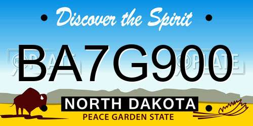 BA7G900 North Dakota License Plate