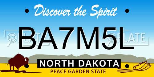 BA7M5L North Dakota License Plate