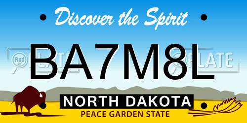 BA7M8L North Dakota License Plate