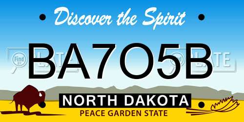 BA7O5B North Dakota License Plate