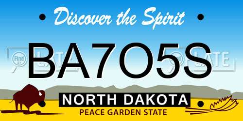 BA7O5S North Dakota License Plate
