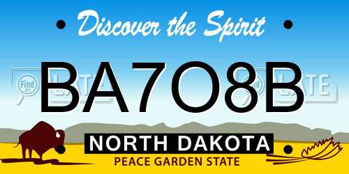 BA7O8B North Dakota License Plate