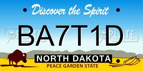BA7T1D North Dakota License Plate