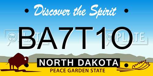 BA7T1O North Dakota License Plate