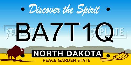 BA7T1Q North Dakota License Plate