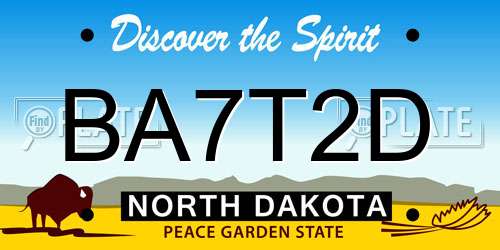 BA7T2D North Dakota License Plate