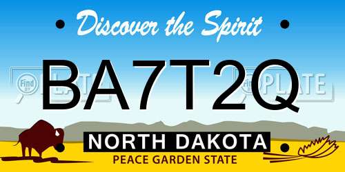 BA7T2Q North Dakota License Plate