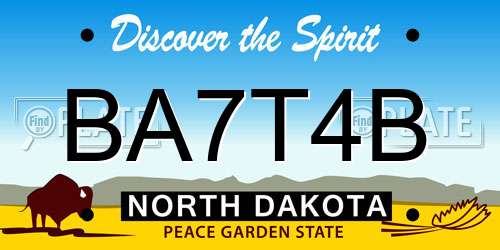 BA7T4B North Dakota License Plate