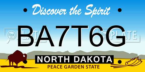 BA7T6G North Dakota License Plate