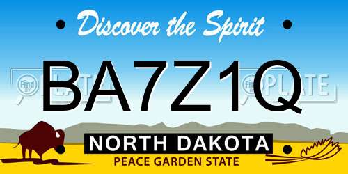 BA7Z1Q North Dakota License Plate
