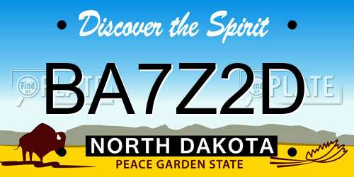 BA7Z2D North Dakota License Plate