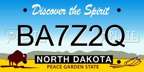 BA7Z2Q North Dakota License Plate