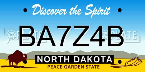 BA7Z4B North Dakota License Plate