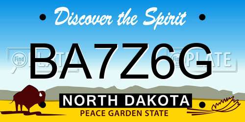 BA7Z6G North Dakota License Plate