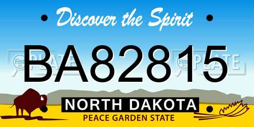 BA82815 North Dakota License Plate