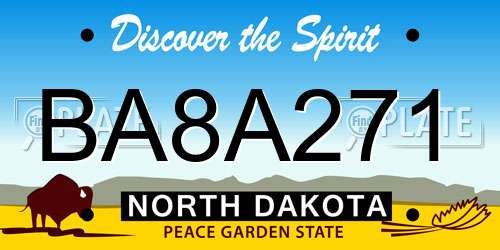 BA8A271 North Dakota License Plate
