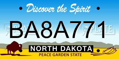 BA8A771 North Dakota License Plate