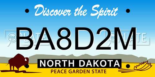 BA8D2M North Dakota License Plate