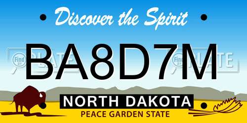 BA8D7M North Dakota License Plate