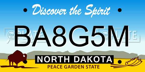 BA8G5M North Dakota License Plate