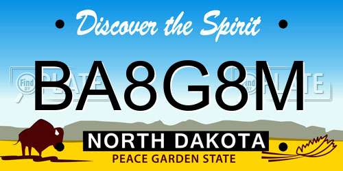 BA8G8M North Dakota License Plate