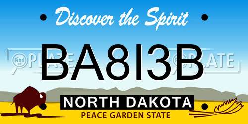 BA8I3B North Dakota License Plate