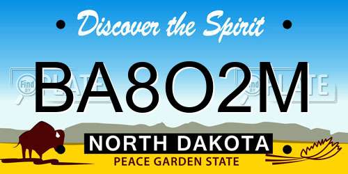BA8O2M North Dakota License Plate