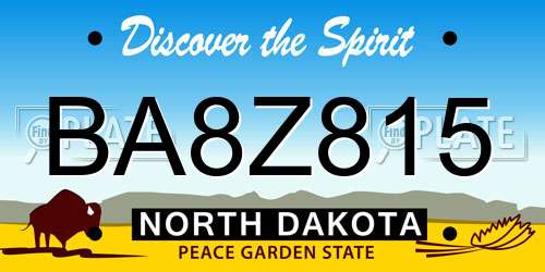BA8Z815 North Dakota License Plate
