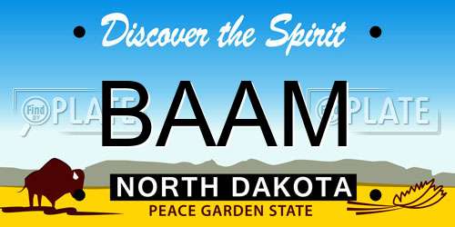 BAAM North Dakota License Plate