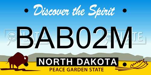 BAB02M North Dakota License Plate