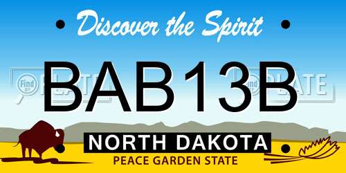 BAB13B North Dakota License Plate